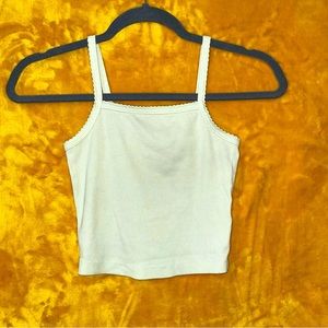 Colsie Light Green Ribbed Cropped Tank